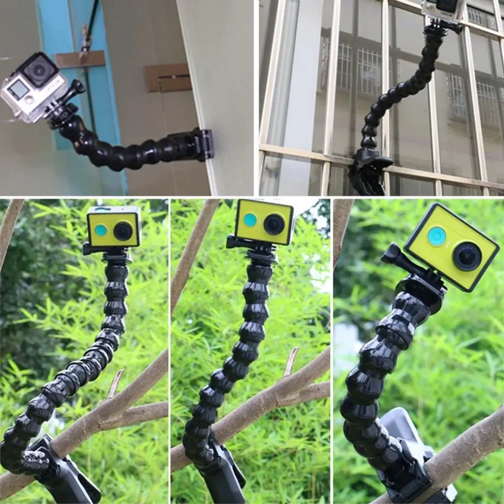 Гибкое зажимное крепление LANBEIKA с гибкой регулируемой шеей для GoPro Hero 10 9 8 7 SJCAM SJ4000