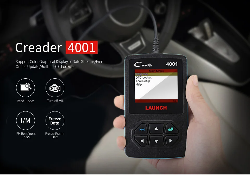 Launch CReader 4001 OBD OBD2 сканер DIY Автомобильный считыватель кодов CR4001 OBDII диагностический инструмент Бесплатное обновление X431 Creader V+ as autel AL319