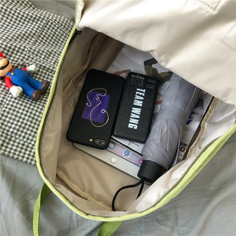 

Girl Cute Student kawaii Backpack Corduroy College Ladies School Bag Stripe Female Fashion Backpack Women Harajuku Book Bag Cool