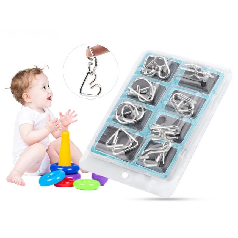 8 шт./компл. интеллектуальный замок игрушка мозг тестер разработки металлическое