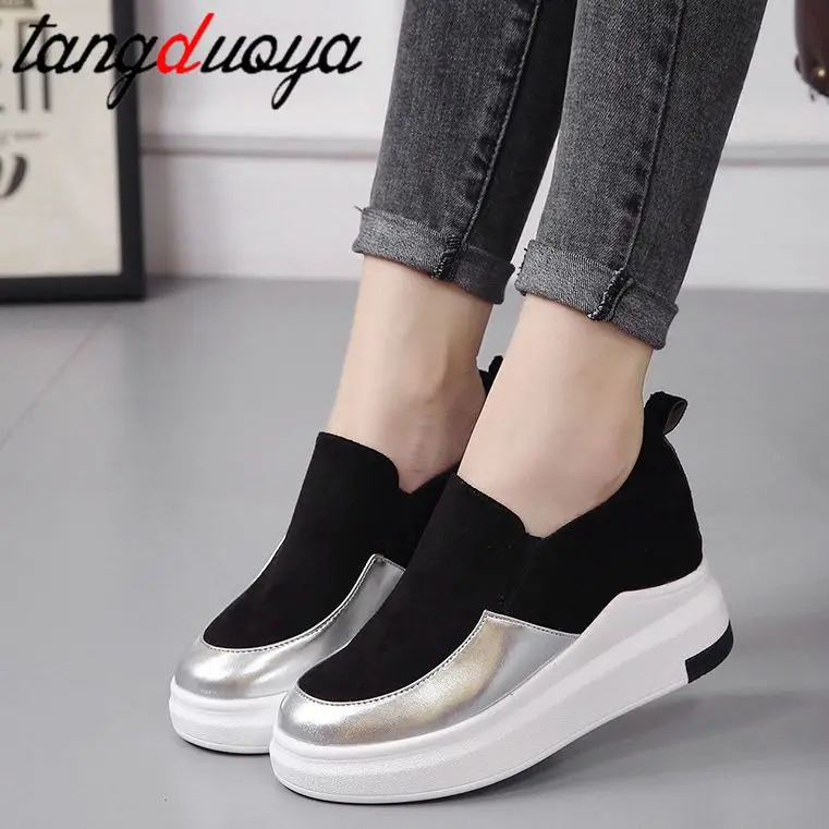 

high platform casual shoes women 2022 spring shoes women wedge pumps platform shoes women white pumps shoes fashion black
