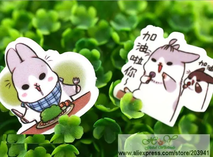 40 шт./лот милые полные кролики серии домашних животных бумажные наклейки альбом