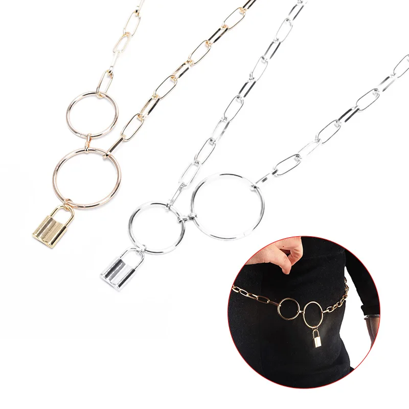 

Богемная винтажная подвеска Lover Lock пояс-цепочка на талию панк висячий замок круг жгут живот массивная цепочка пара ювелирные изделия для те...