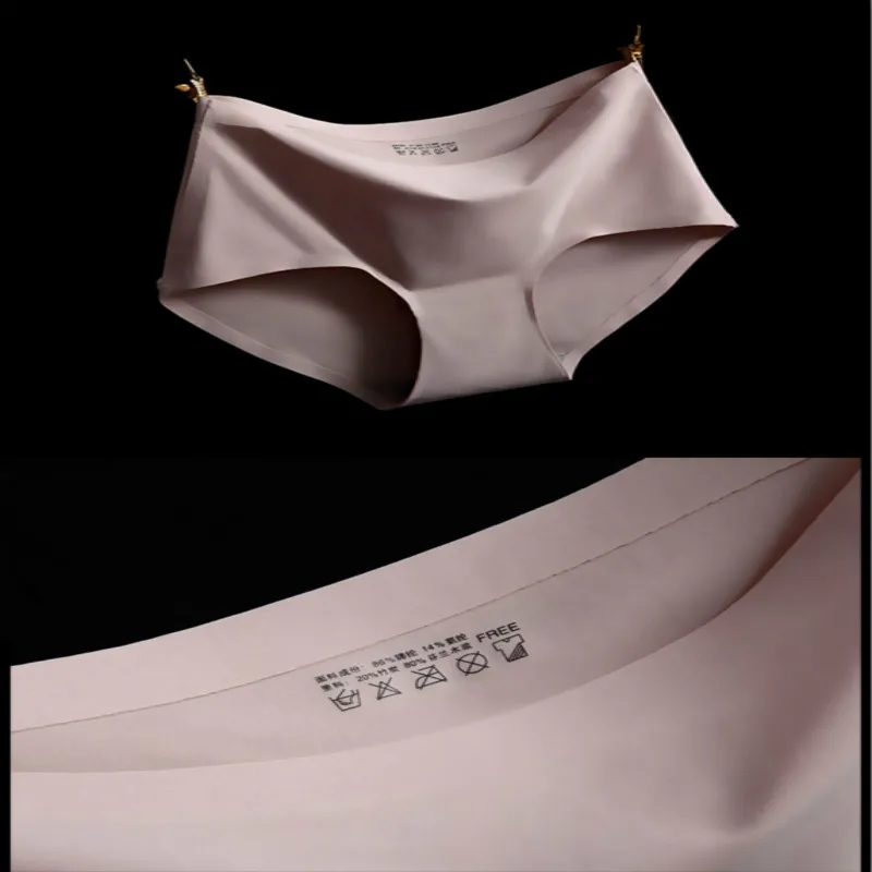 Сексуальное бесшовное женское нижнее белье ледяной шелк в талии чистый хлопок
