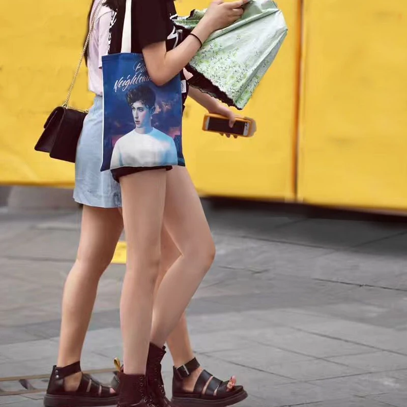 Простая Холщовая Сумка для покупок сделанная на заказ фото сумка одно плечо с