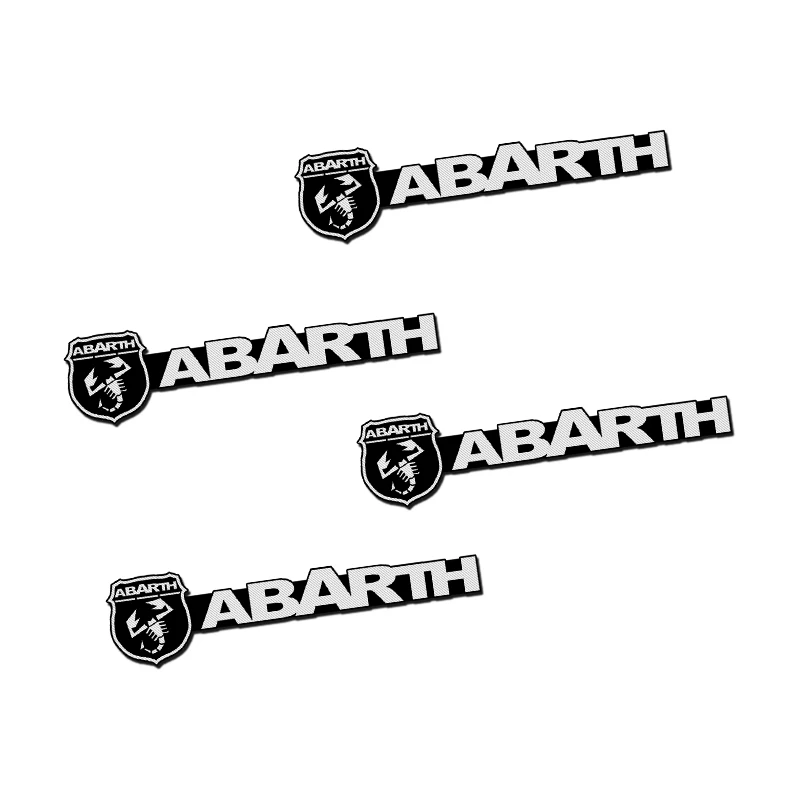 Модификация для fiat abarth 4 шт. алюминиевые декоративные Аудио наклейки