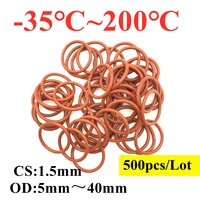 500pcs red vmq silicone o ring cs 1 5mm od 4 5mm 45mm foodgrade waterproof washer rubber insulated o shape seal gasket
