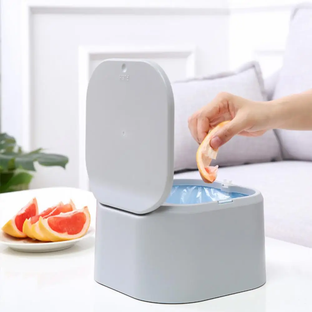 

60% Hot Sales!!! Home Kitchen Living Room Desktop Plastic Press Lid Trash Can Waste Garbage Bin
