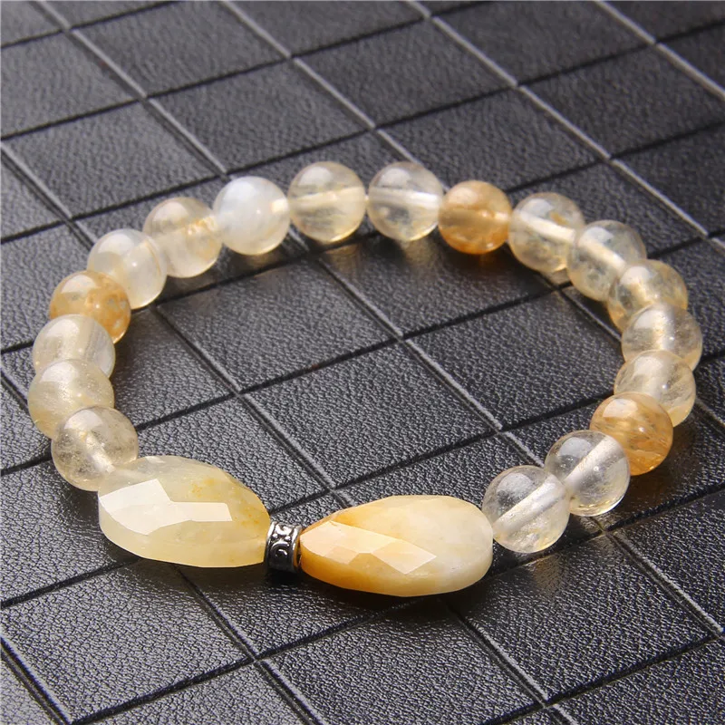 

Women Jewelry Natural Polished 8 mm Amethys Beads Bracelets Handmade Elastic Aquamarines Bangle Men Faceted Stone Charm Pulsera