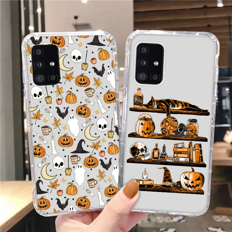 Happy Halloween Phone Case For Samsung Galaxy S10 S20 Plus S21 A70 A11 A51 A71 A21S A12 A32 A52 A72 Soft Silicone Cover