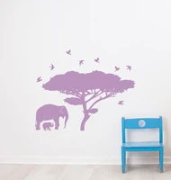 elephant wall decal trees vinyl new sticker decal home decor bedroom baby nusery high quality mural removable wallpaper c2028