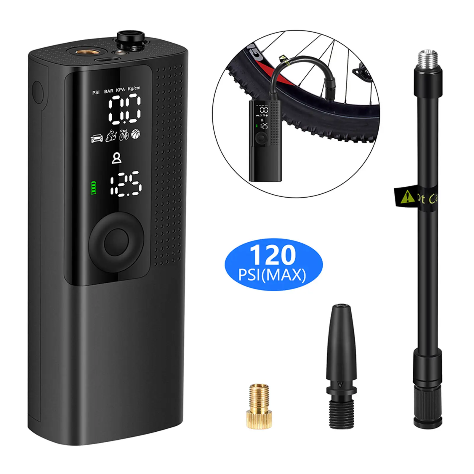 

Автомобильный воздушный компрессор, электрический портативный беспроводной надувной насос для шин, с аккумулятором, для автомобилей, мото...