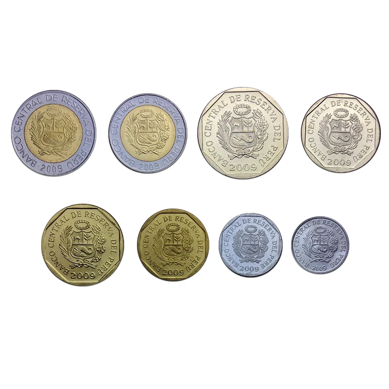 Set 8Pcs Peru Coins 2011-13 Edition Latin America 100% Real Original Coin Collection UNC New | Дом и сад