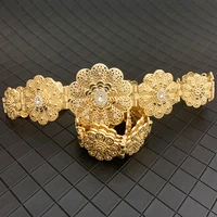new flower women waist chains with crystals gold plated jewelry belts for abaya colors rhinestone moroccan wedding belts