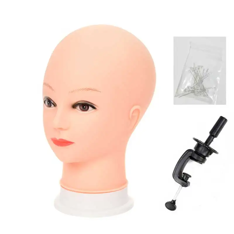 22inch New Female Bald Mannequin Head With Stand Cosmetology Practice African Training Manikin For Hair Styling Wigs Making | Шиньоны и