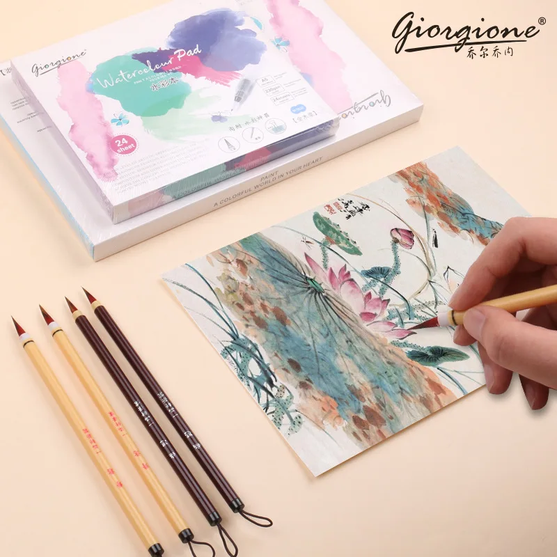 Calligraphy Painting Brush Pen Wolf Hair Watercolor Wooden Handle Artist Drawing Art Supplies | Канцтовары для офиса и дома