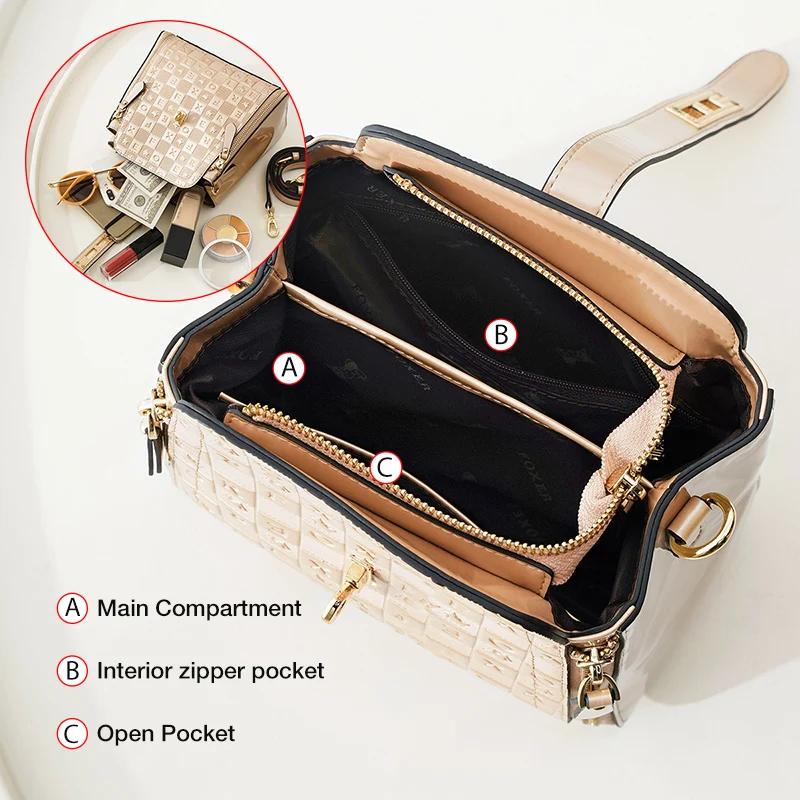 Шикарная сумка-мессенджер FOXER для женщин сумки на плечо с логотипом бренда из ПВХ