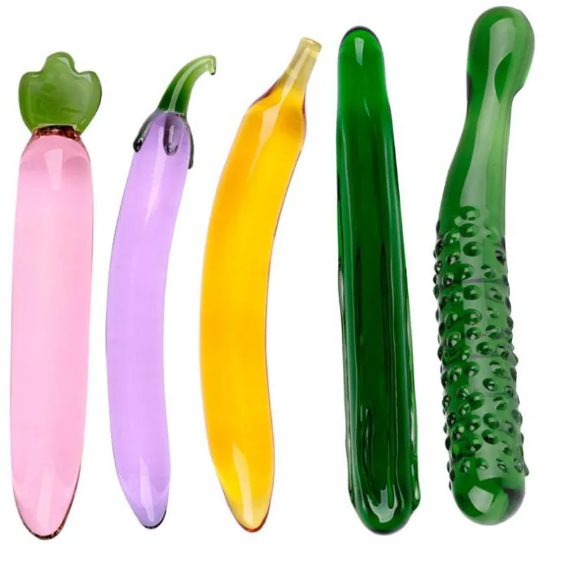 Стеклянный фаллоимитатор Pyrex для женщин искусственный фруктовый Овощной пенис