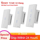 Sonoff T2 США 1 2 3 клавиши Wifi переключатель умный дом дистанционное управление настенный сенсорный Таймер RF переключатель через приложение eWelink работает с Alexa Google