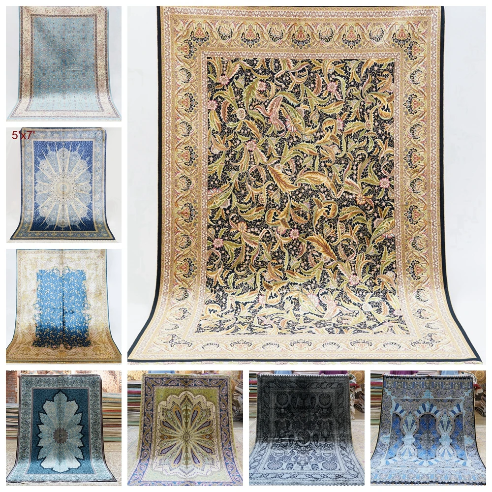 Коллекция 5 х7 футов шелковый ковер ручной работы с узелком классический