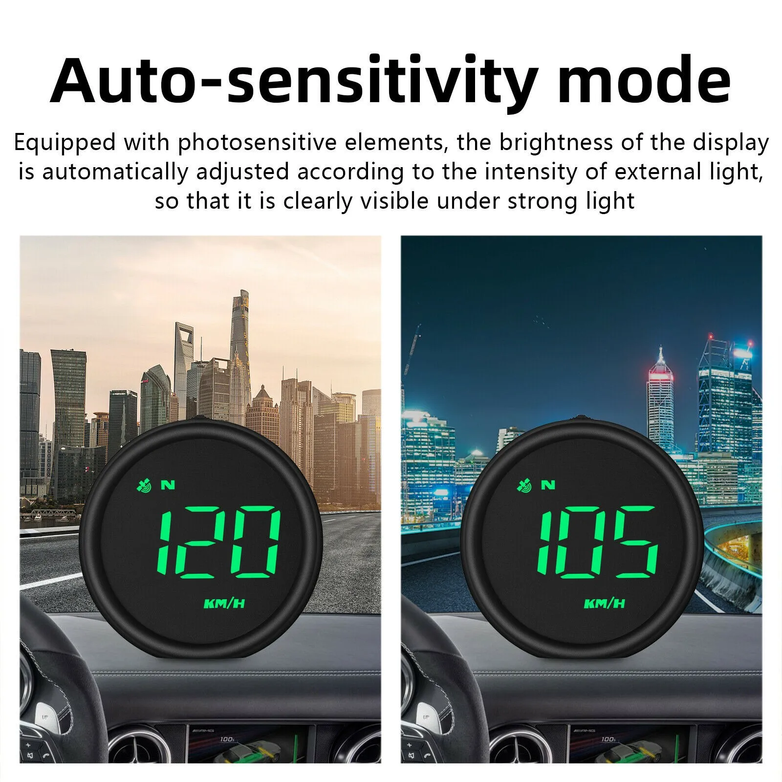 

1PCS Portable Digital GPS Speedometer Hud Mph / Km LED Look Overspeed Warning Device For Car Motorcycle Car Accessories