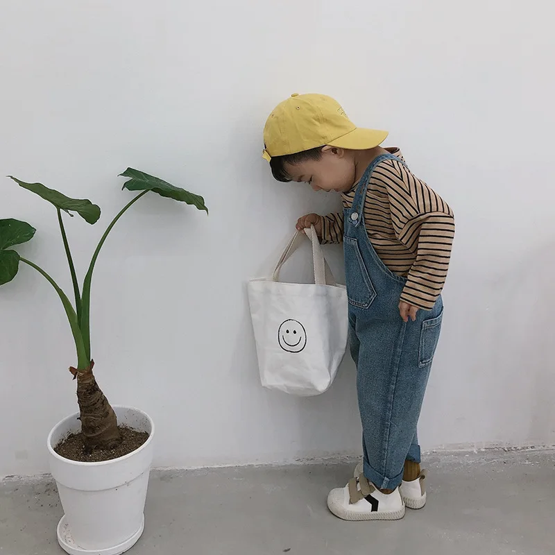 Модный хлопковый джинсовый комбинезон в Корейском стиле для мальчиков 2 цвета