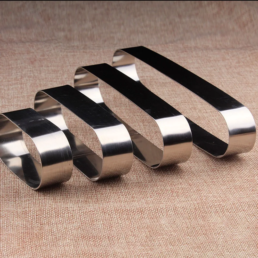 4 Sizes Cake Mold Puff Oval Long Square Mousse Circle Small Mini Pastry Biscuit Cutting Tools Stainless Steel For Household | Дом и сад