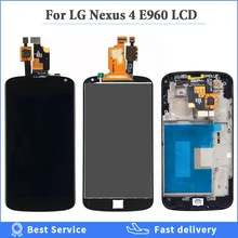 Black For 4.7"LG E960 Google Nexus 4 E960 LCD Touch Screen with Digitizer Assembly With Frame for lg e960 lcd 100% tested