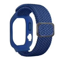 nylon strap case for apple watch 6 5 4 se 44mm 40mm adjustable elastic braided bracelet wrist strap for iwatch 3 2 1 42mm 38mm