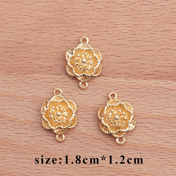 M33614 GUFEATHER M336, ювелирные аксессуары, 18k позолоченный, diy кулон, форма цветка, ручная работа, diy серьги, изготовление ювелирных изделий, 10 шт./партия - Цвет: M33614
