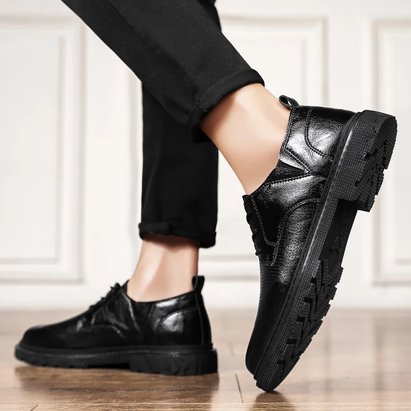 Мужская повседневная обувь модные удобные мужские кожаные ботинки ручной работы