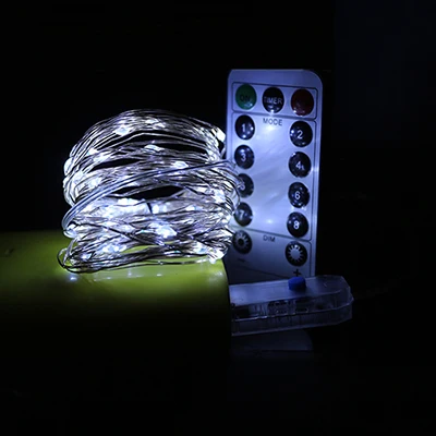 White 5M-10M/50-100 USB leds Silver Wire LED String lights Holiday lighting Fairy Garland For Christmas Tree Wedding Party Decoration - Испускаемый цвет: White