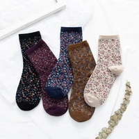 high quality cotton woman socks japan style floral print kawaii cute sock for women korean fashion harajuku streetwear long sock