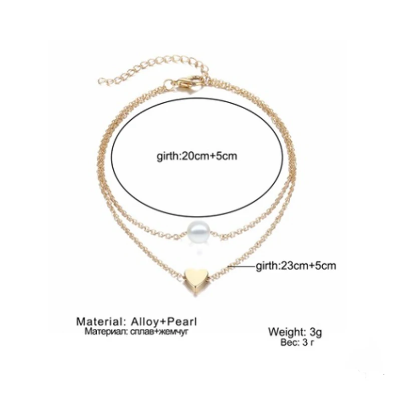 

Fashion Simple Anklets For Women Female Tobilleras Mujer Ankle Bracelet Beads Layered Bransoletka Na Noge Enkelbandjes Sieraden
