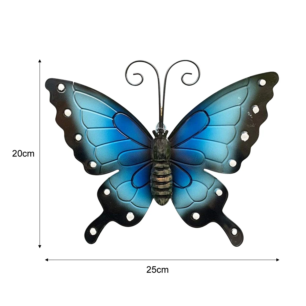

Craft Metal Butterfly Home Decoration Wall Hanging Art Garden Courtyard Fence Ornament with Hanging Hook 25x20cm