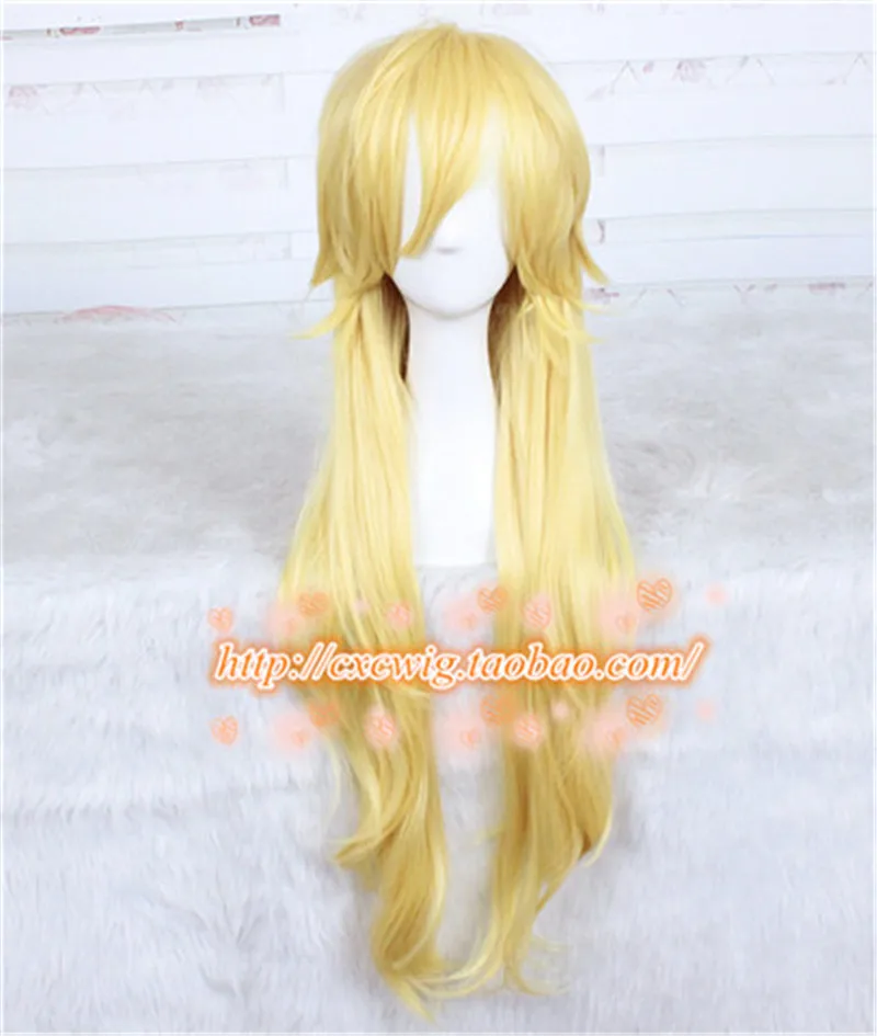 

Трусики из трусиков и чулок с поясом для чулок желтый парик для косплея блонд Аниме косплей парик 85 см