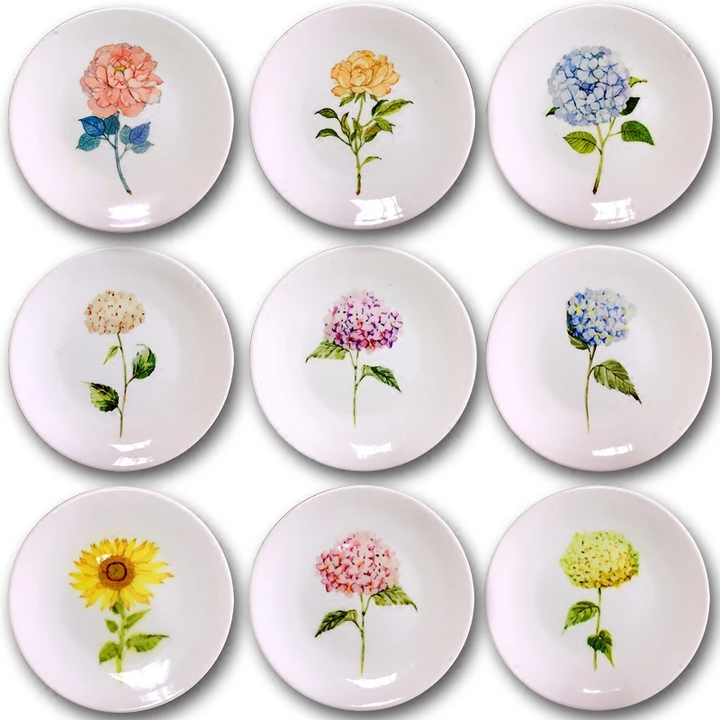 Креативная керамическая декоративная тарелка ручная роспись цветочные ремесла