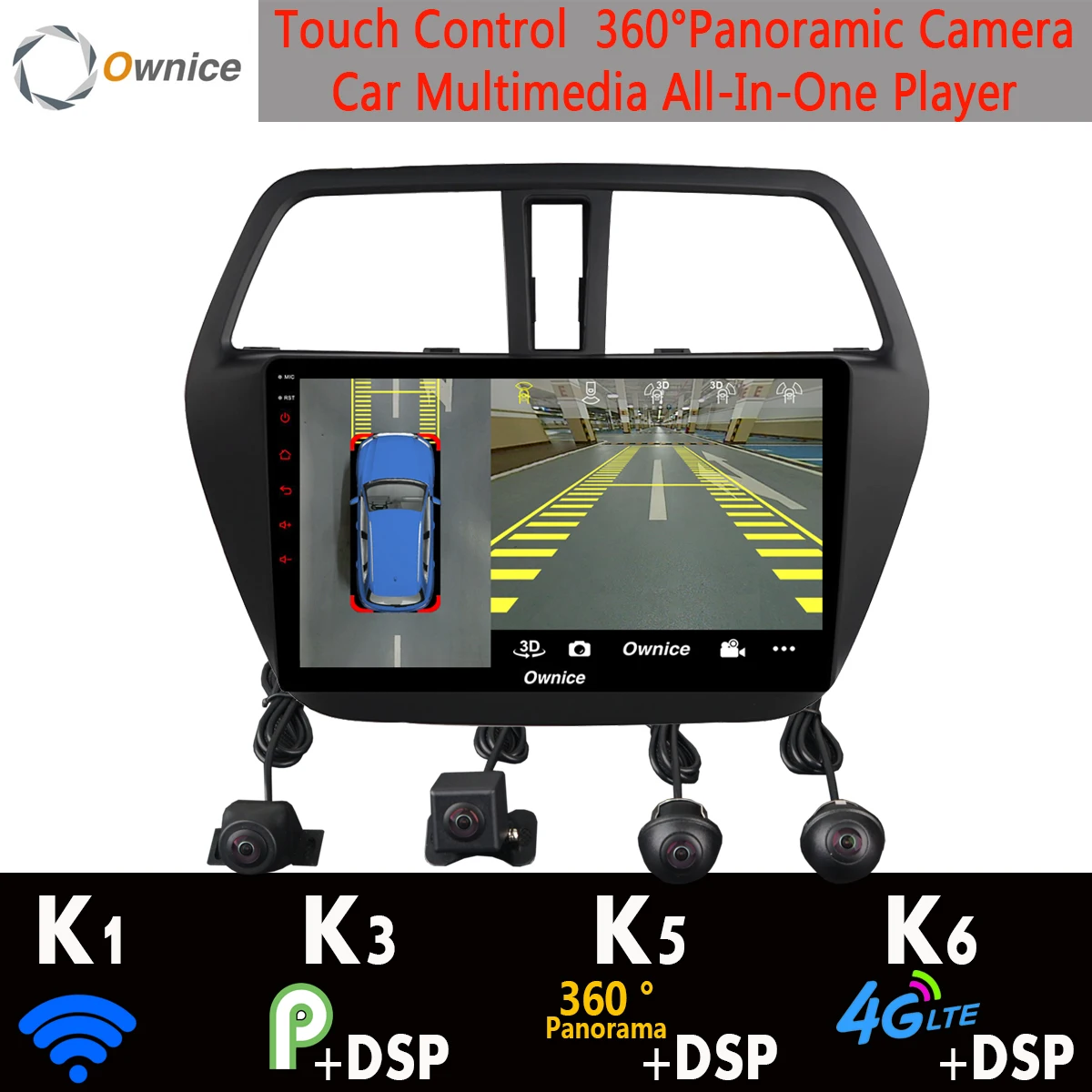 Автомобильный мультимедийный плеер камера 360 ° Android 9 0 4 Гб + 64 ГБ GPS радио CarPlay DSP для