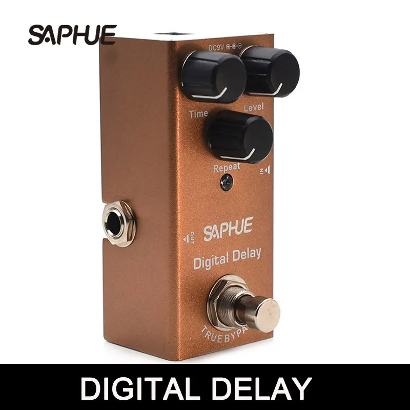 saphue elektrische gitarre digital delay pedal zeitebenewiederholen knopf wirkung pedal mini einzigen typ dc 9v true bypass free global shipping