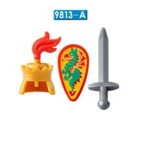 medieval castle green dragon knight petrified knight with weapons action figures building blocks bricks toys 9812 9813 9814 9811