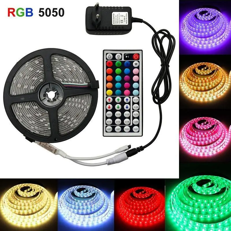 Светодиодсветодиодный ленсветильник 5050 RGB с пультом ДУ на 44 кнопки 12 В | Освещение