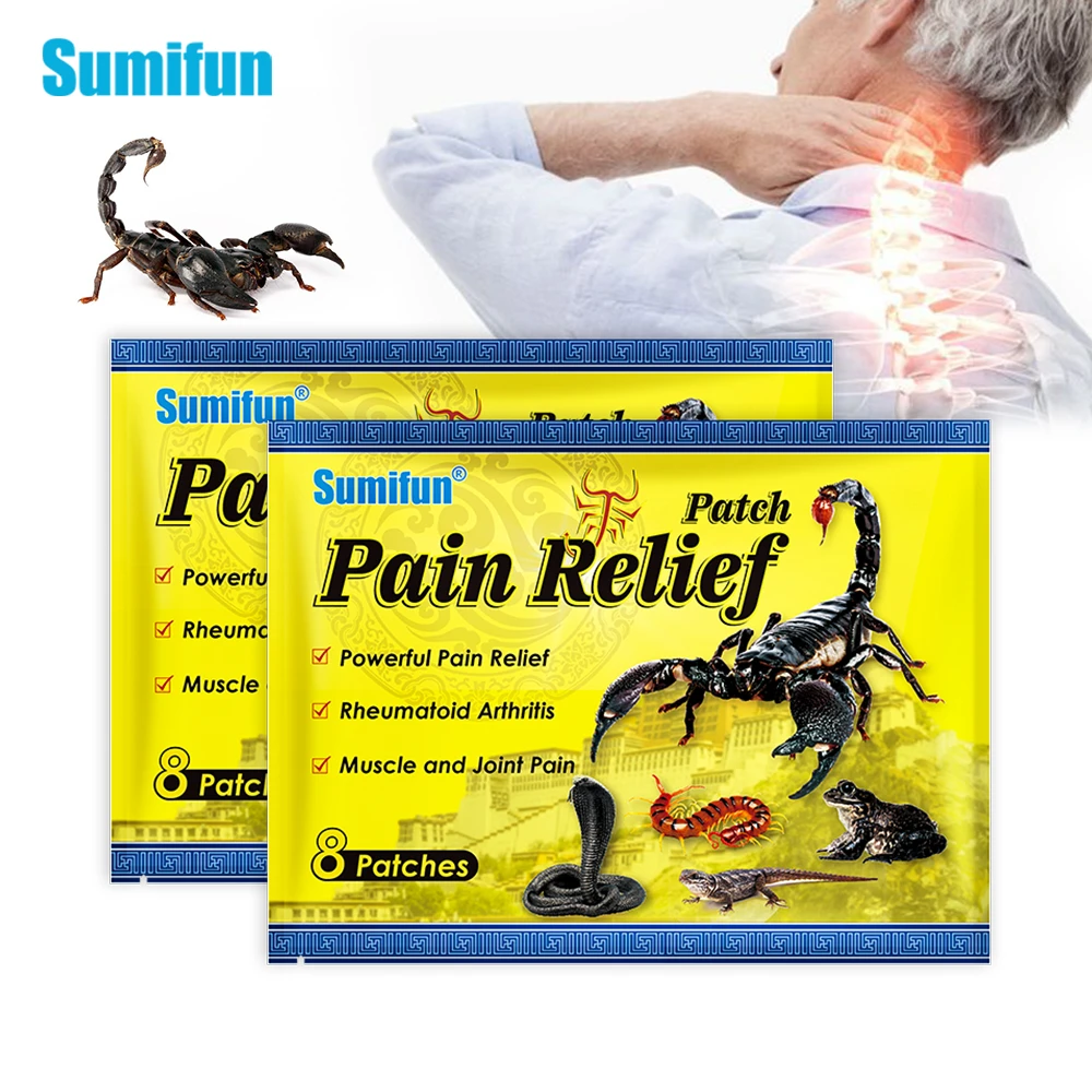 

8pcs Sumifun Scorpion Venom Pain Relief Patch Herbal Balm Arthritis Rheumatism Sticker Joint Muscle Sprain Body Massage Plasters