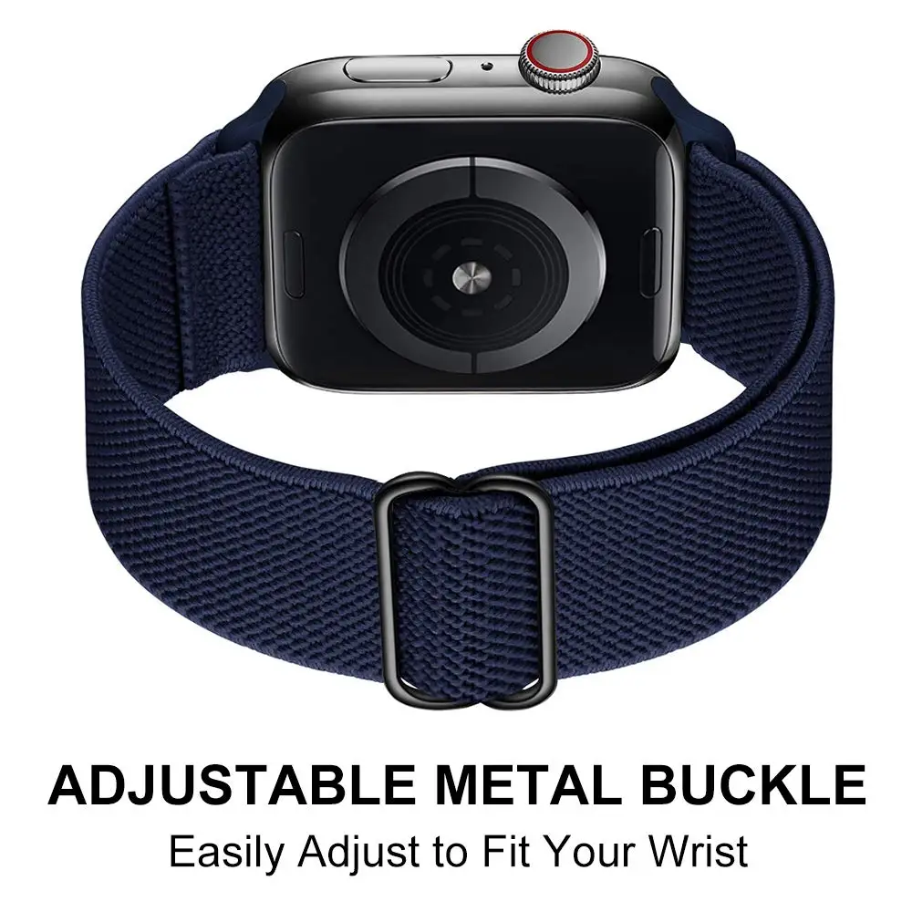 Scrunchie Strap For Apple watch band 44mm 40mm 38mm 42mm Elastic Nylon solo Loop Adjustable bracelet iWatch series 3 4 5 6 se
