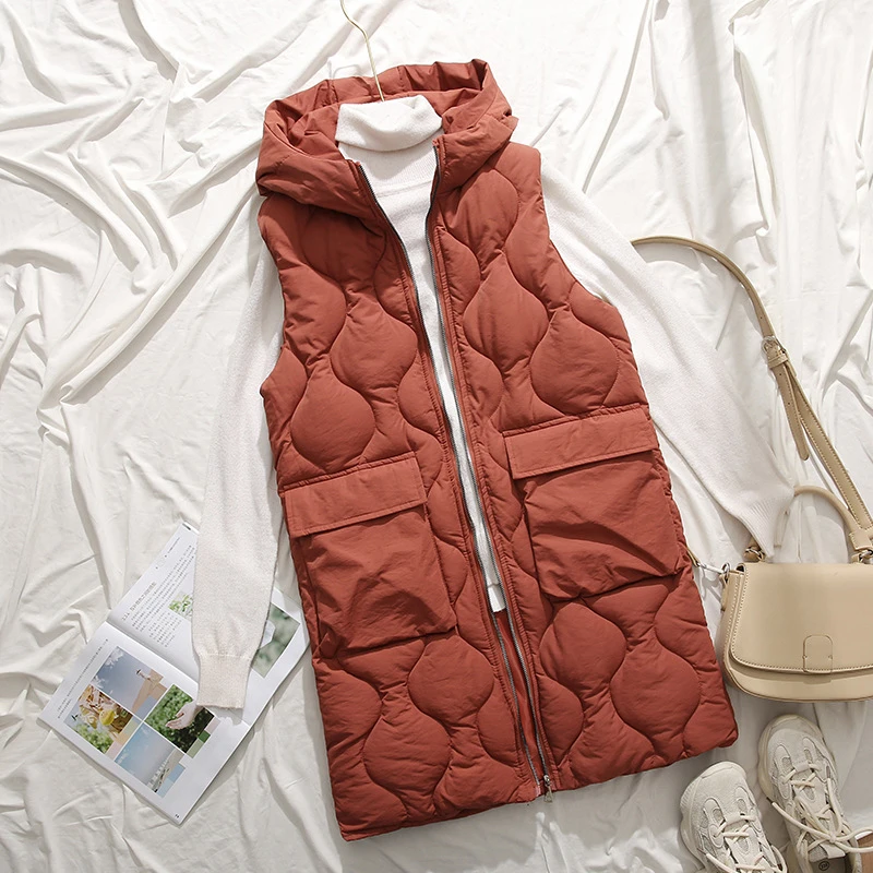 Осенне зимняя новая длинная юбка выше колена Женский облегающий пуховик без