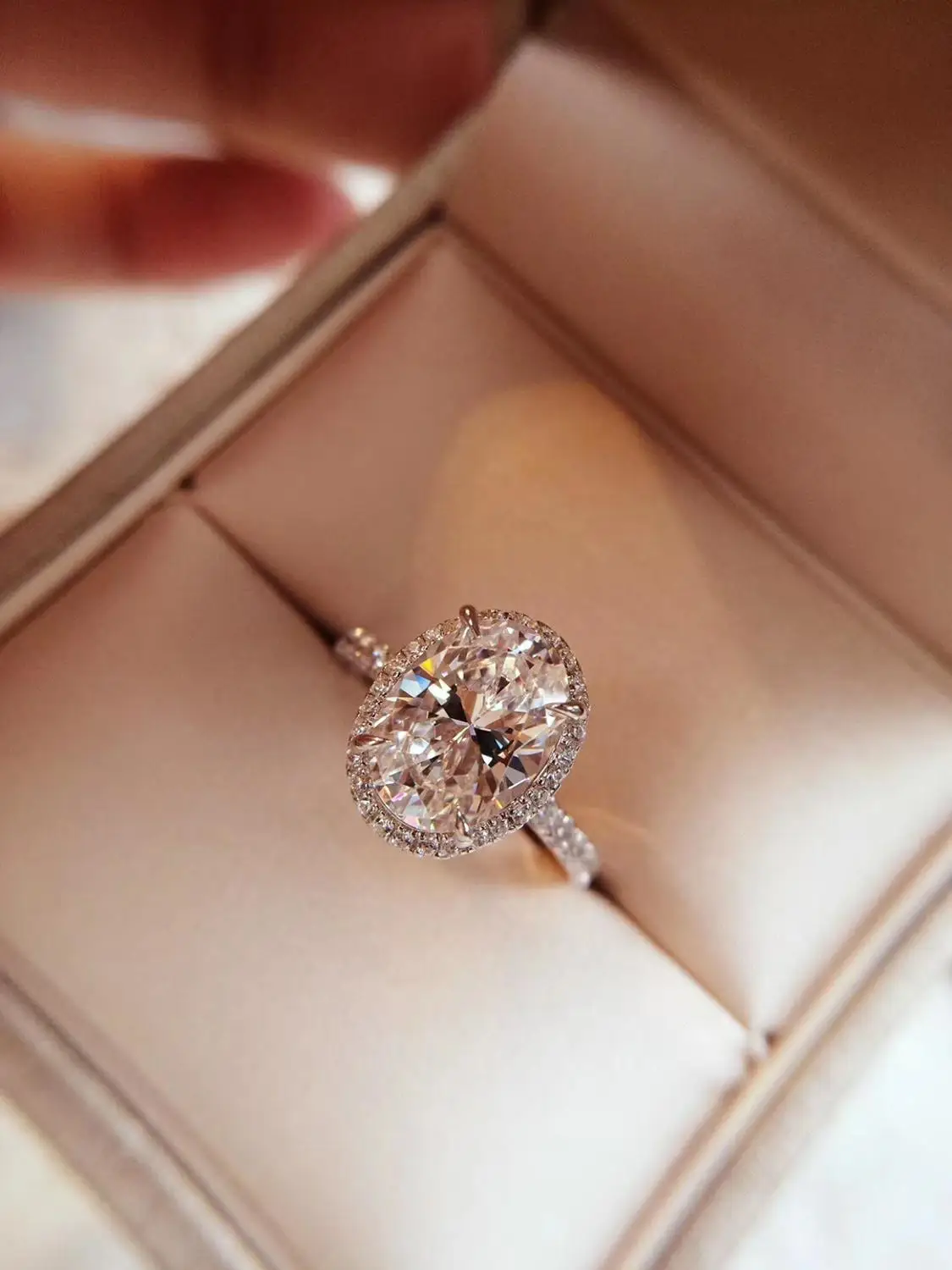 Высококачественное обручальное кольцо 3 карата HW овальной формы в форме воды из