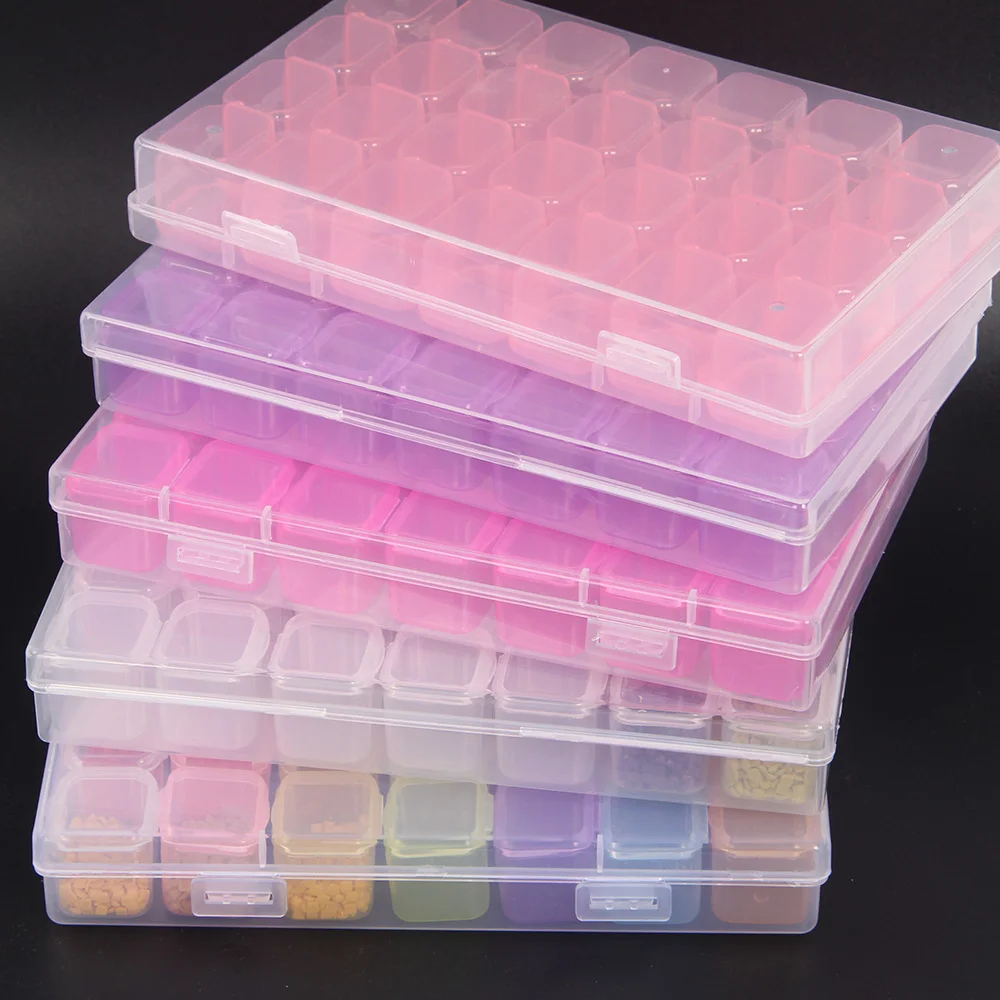 

28 grid Dismountable diamond painting Accessories Diamond Embroidery Cases PP plastics Box Organizer Home Storage boxes
