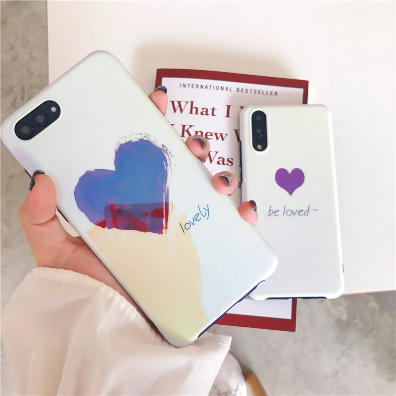 Синий светильник красный чехол для телефона с рисунком на тему любви для huawei P20Lite P30Pro Mate10 20 Pro 20X Honor 9X9 10 V20 20Pro Nova 3 3i 4 5 5Pro задняя крышка