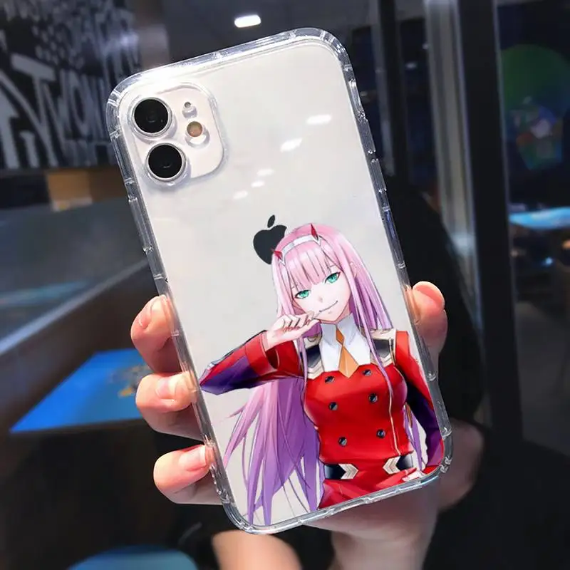 

Zero Two Darling in the FranXX Anime Phone Case Transparent for iPhone 11 12 mini pro XS MAX 8 7 6 6S Plus X 5S SE 2020 XR
