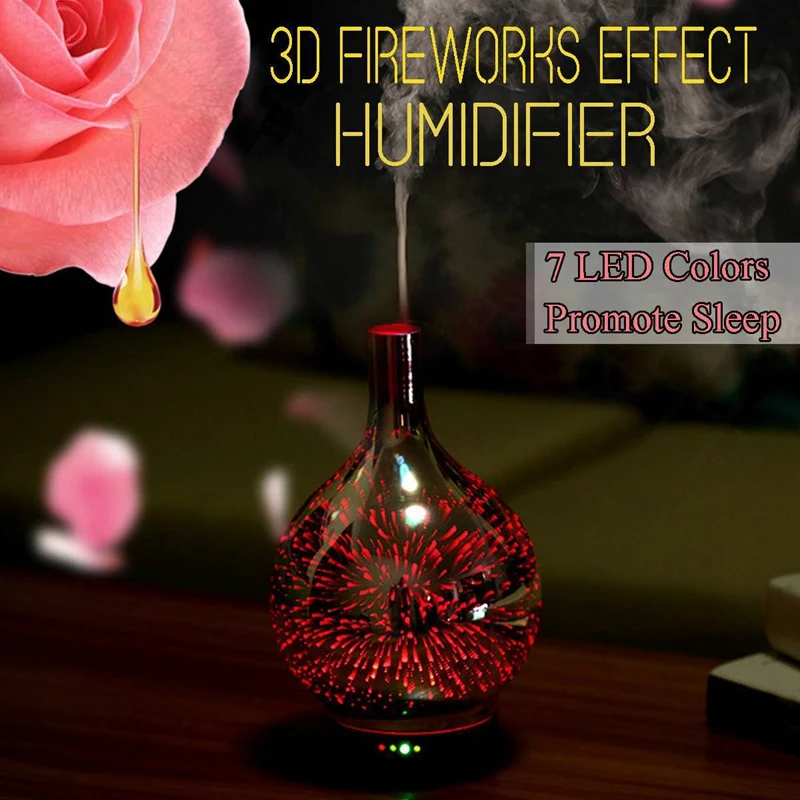 Лучшие предложения 3D ароматерапия машина увлажнитель красочный стеклянный