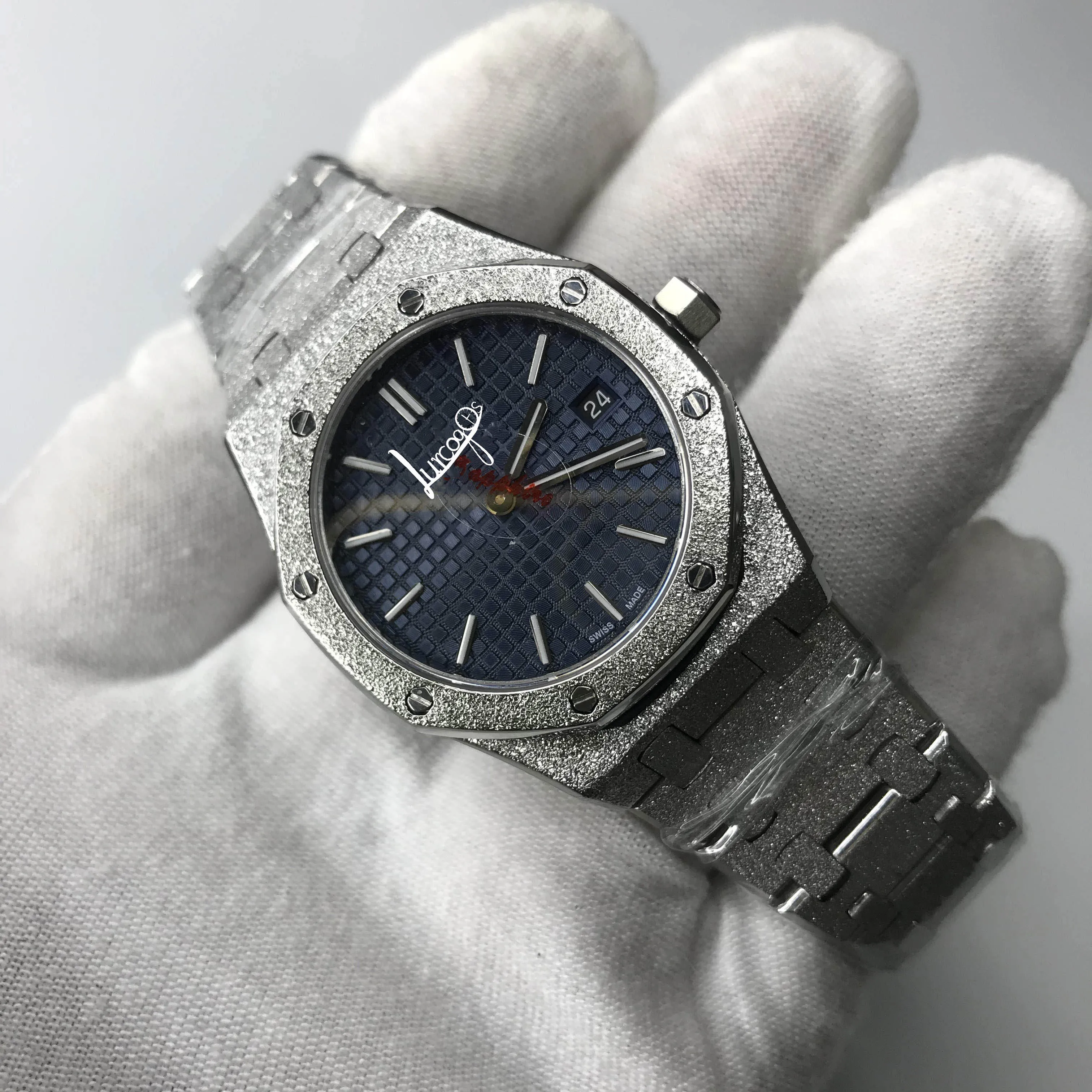 Роскошные Брендовые женские часы с сапфировым стеклом AAA + серебряные бриллианты